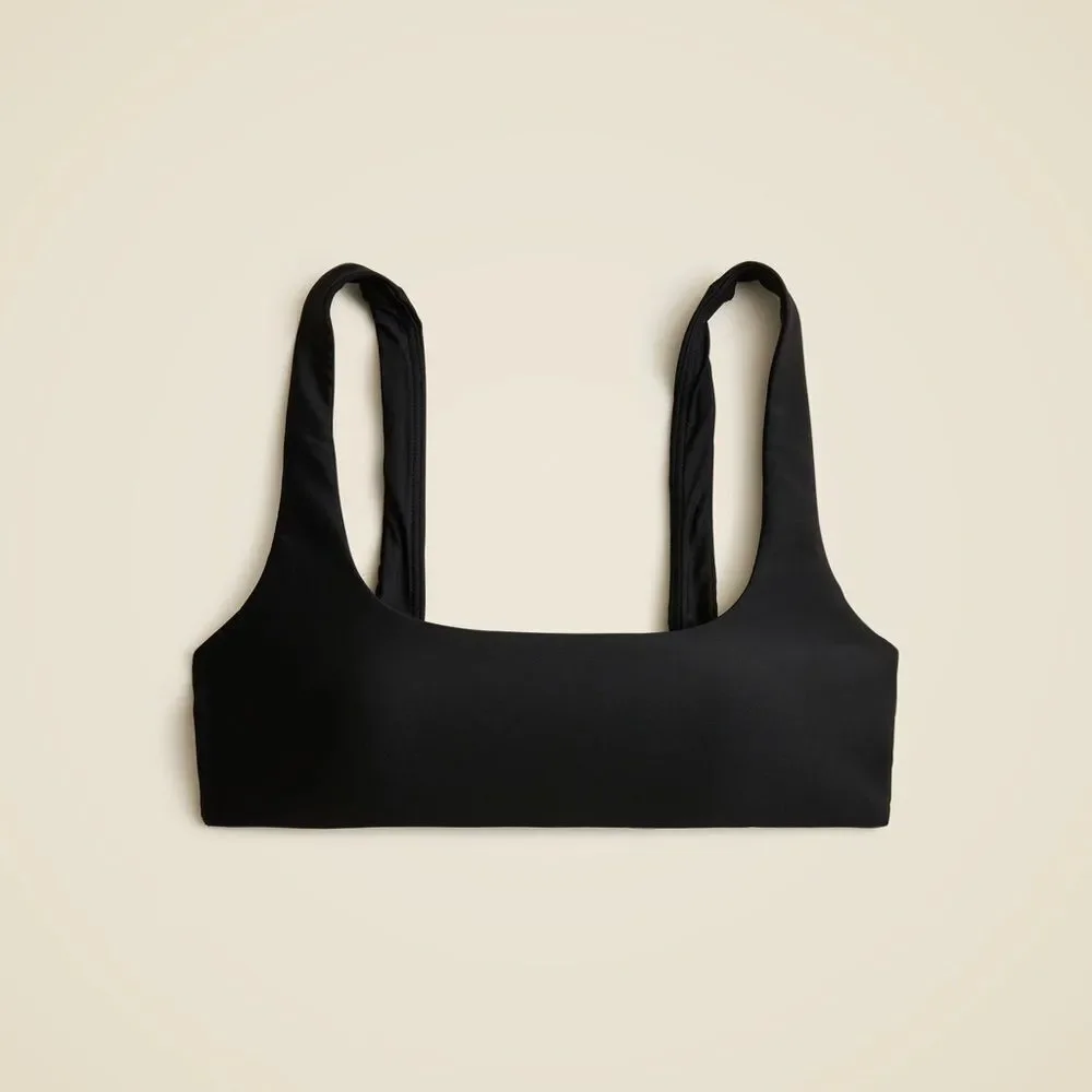 NWT J CREW Claudia bikini top in Classic Sculpt IN BLACK
